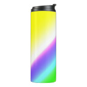 Blaue grüne Regenbogenfarben abstrakte Textur Thermosbecher (Nach links gedreht)