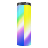 Blaue grüne Regenbogenfarben abstrakte Textur Thermosbecher (Rückseite)