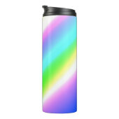 Blaue grüne Regenbogenfarben abstrakte Textur Thermosbecher (Nach rechts gedreht)