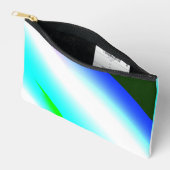 Blaue grüne Regenbogenfarben abstrakte Textur Zubehörtasche (Offen)