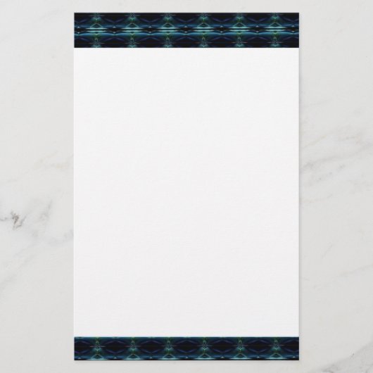 Blaue grüne Regenbogensteine , Artdeco-Muster Briefpapier (Vorderseite)