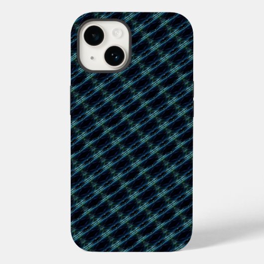 Blaue grüne Regenbogensteine , Artdeco-Muster Case-Mate iPhone Hülle (Rückseite)