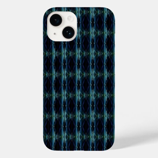 Blaue grüne Regenbogensteine , Artdeco-Muster Case-Mate iPhone Hülle (Rückseite)