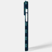 Blaue grüne Regenbogensteine , Artdeco-Muster Case-Mate iPhone Hülle (Rückseite / Links)