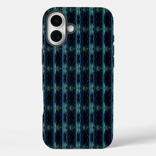 Blaue grüne Regenbogensteine , Artdeco-Muster Case-Mate iPhone Hülle (Rückseite)