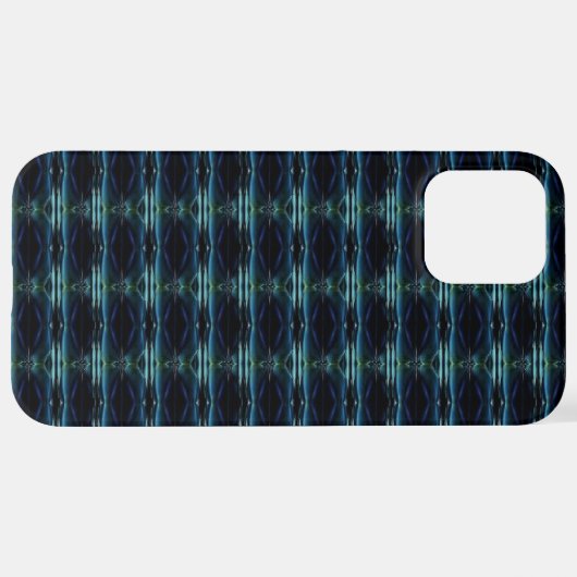 Blaue grüne Regenbogensteine , Artdeco-Muster iPhone Hülle (Hinten horizontal)