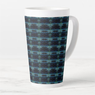Blaue grüne Regenbogensteine , Artdeco-Muster Milchtasse