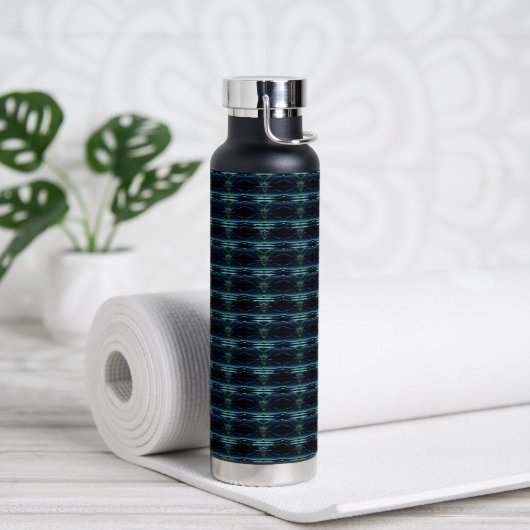 Blaue grüne Regenbogensteine , Artdeco-Muster Trinkflasche (Yoga)