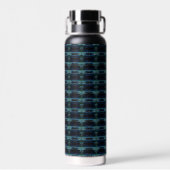 Blaue grüne Regenbogensteine , Artdeco-Muster Trinkflasche (Rückseite)
