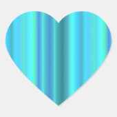 Blaue grüne Regenbogenstreifen Herz-Aufkleber (Vorderseite)