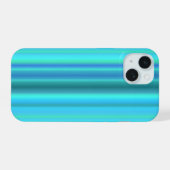 Blaue grüne Regenbogenstreifen iPhone 15 Hülle (Rückseite (Horizontal))