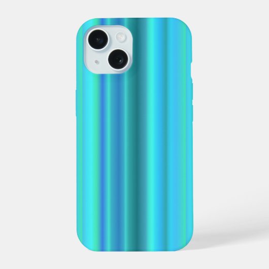 Blaue grüne Regenbogenstreifen iPhone 15 Hülle (Rückseite)