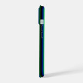Blaue grüne Regenbogenstreifen iPhone 15 Hülle (Linke Seite)