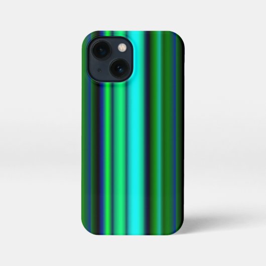 Blaue grüne Regenbogenstreifen iPhone Hülle (Rückseite)