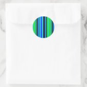 Blaue grüne Regenbogenstreifen Runder Aufkleber (Tasche)