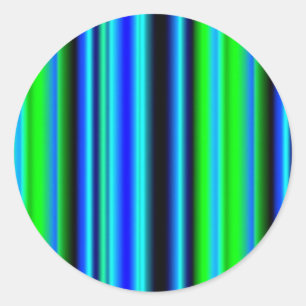 Blaue grüne Regenbogenstreifen Runder Aufkleber