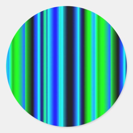 Blaue grüne Regenbogenstreifen Runder Aufkleber (Vorderseite)