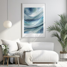 Blaue grüne Regentropfen Abstraktes Aquarellfarben