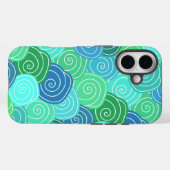 Blaue Grüne Rollende Kreise Muster Case-Mate iPhone Hülle (Rückseite (Horizontal))