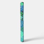 Blaue Grüne Rollende Kreise Muster Case-Mate iPhone Hülle (Rückseite / Links)