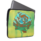 Blaue Grüne Rose Laptopschutzhülle (Vorne Rechts)