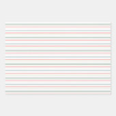 Blaue, grüne, rote und weiße Streifen und Kariert Geschenkpapier Set (Vorderseite 3)