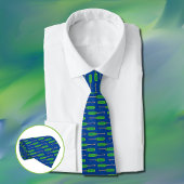 Blaue grüne Schraubendreher Doodle Muster Neck Tie Krawatte