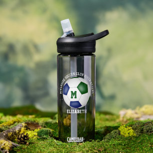 Blaue grüne Schulmannschaft färbt kundenspezifisch Trinkflasche