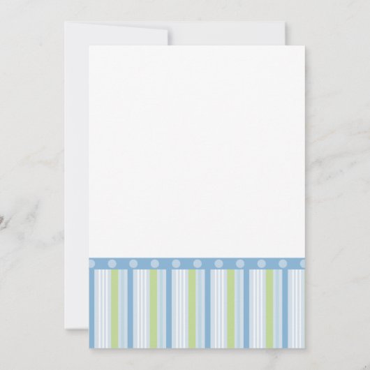 Blaue grüne Seife und Streifen Einladung (Rückseite)