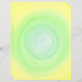 Blaue grüne Spur auf gelber Wasserfarbe, Papier