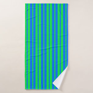 Blaue grüne stilvolle Streifenmuster-Design  Badehandtuch