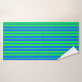Blaue grüne stilvolle Streifenmuster-Design Badehandtuch (Badehandtuch)
