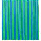 Blaue grüne stilvolle Streifenmuster-Design  Duschvorhang (Vorderseite)