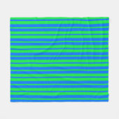 Blaue grüne stilvolle Streifenmuster-Design Fleecedecke (Vorderseite (Horizontal))