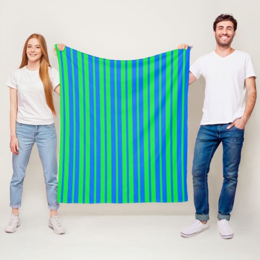 Blaue grüne stilvolle Streifenmuster-Design Fleecedecke