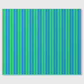 Blaue grüne stilvolle Streifenmuster-Design  Geschenkpapier (Flach)