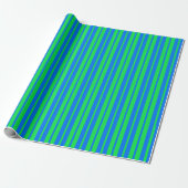 Blaue grüne stilvolle Streifenmuster-Design  Geschenkpapier (Ungerollt)
