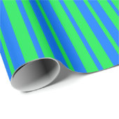 Blaue grüne stilvolle Streifenmuster-Design  Geschenkpapier (Rolleneckpunkt)