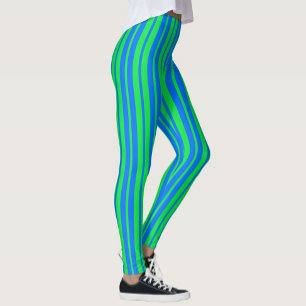 Blaue grüne stilvolle Streifenmuster-Design  Leggings