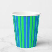 Blaue grüne stilvolle Streifenmuster-Design Pappbecher (Rückseite)