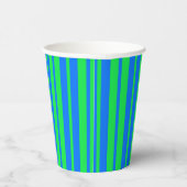 Blaue grüne stilvolle Streifenmuster-Design Pappbecher (Rechts)