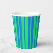 Blaue grüne stilvolle Streifenmuster-Design Pappbecher (Vorderseite)
