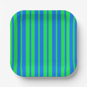 Blaue grüne stilvolle Streifenmuster-Design  Pappteller (Vorderseite)
