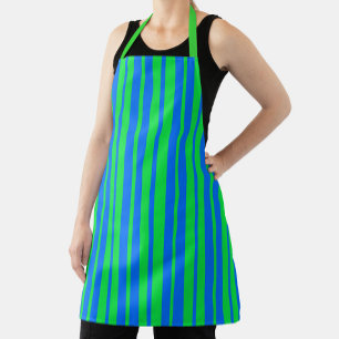 Blaue grüne stilvolle Streifenmuster-Design  Schürze