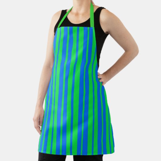Blaue grüne stilvolle Streifenmuster-Design  Schürze