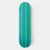 Blaue grüne stilvolle Streifenmuster-Design Skateboard (Vorderseite)