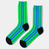 Blaue grüne stilvolle Streifenmuster-Design  Socken (Linkes Detail)