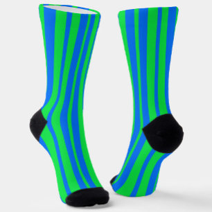 Blaue grüne stilvolle Streifenmuster-Design Socken