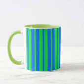 Blaue grüne stilvolle Streifenmuster-Design Tasse (Links)
