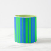 Blaue grüne stilvolle Streifenmuster-Design Tasse (Zentrum)